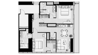 Apartment floor plan, 2 bedrooms in ICONIC TOWER No. 11012