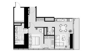 Apartment floor plan, 1 bedroom in ICONIC TOWER No. 11014