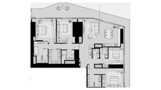 Apartment floor plan, 4 bedrooms in ICONIC TOWER No. 11017